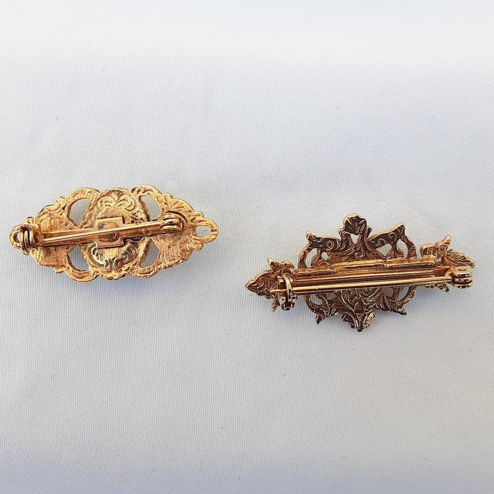 VINTAGE 1980s Gold and Pearl Scatter Pins Set - Picture 3 of 10